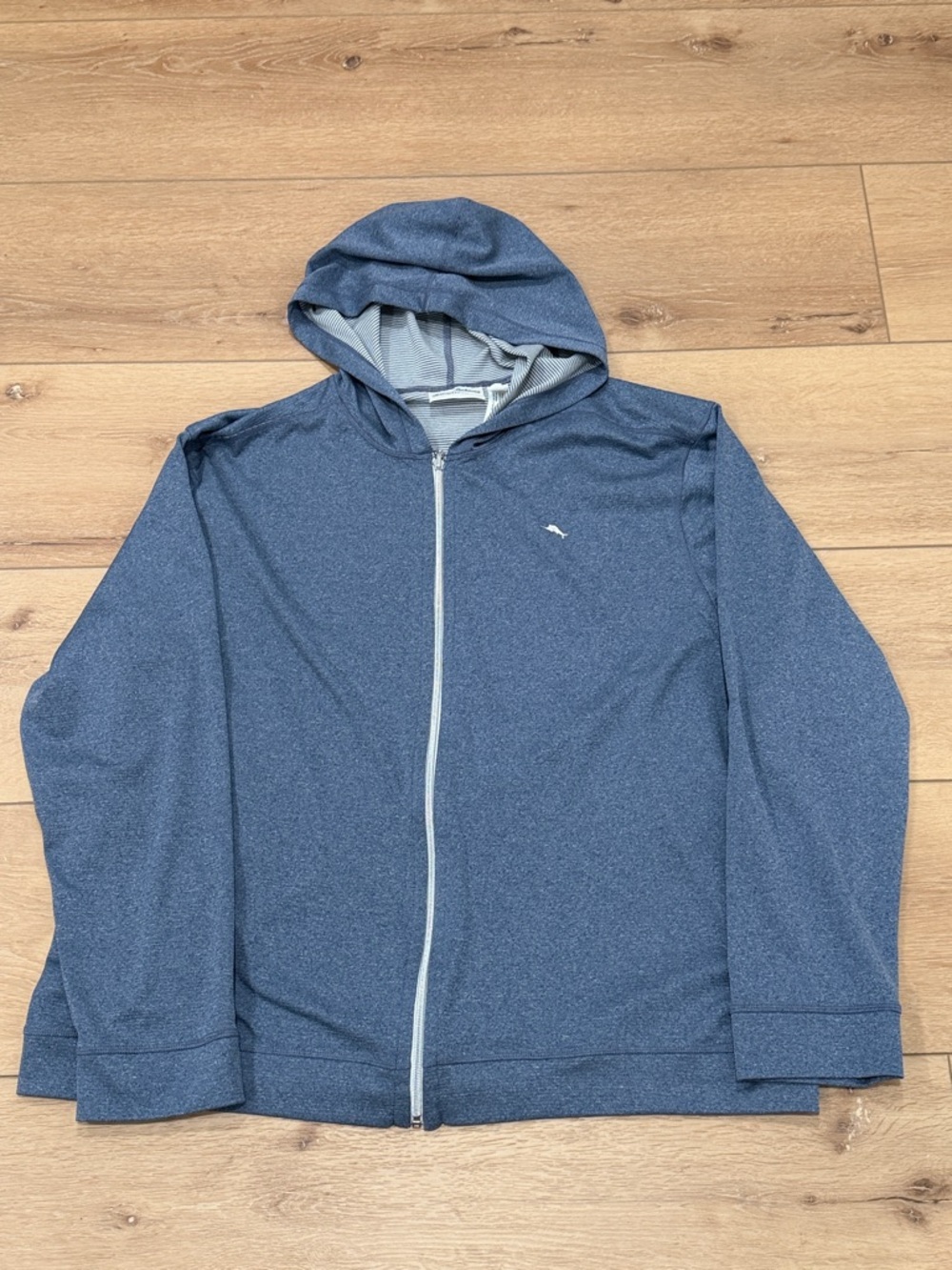 Tommy Bahama Reversible Hooded Zip Jacket in Heather Navy